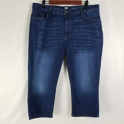 Lee Riders Jeans Womens 20 Blue Mid Rise Capri Dark Wash Denim W38 x L20 |  eBay