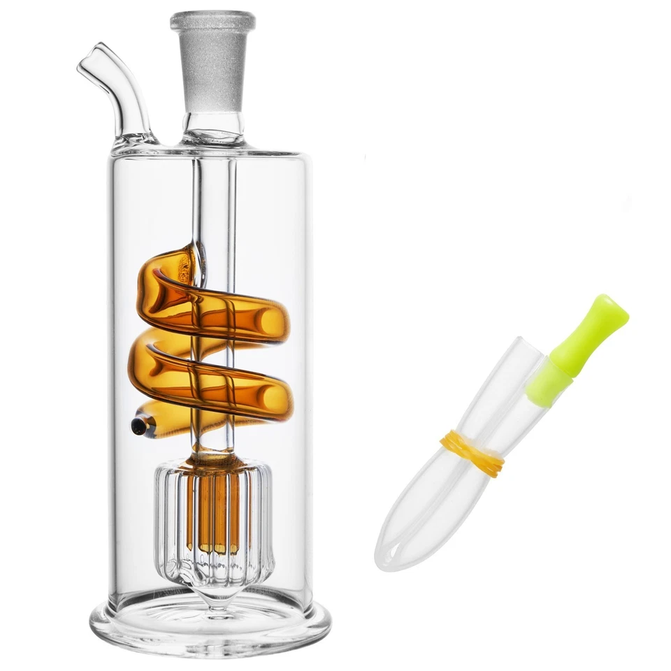 RORA 10mm Glass Bong Mini Small Tiny Glass Smoking Pipe with S bowl and Silicone Hose