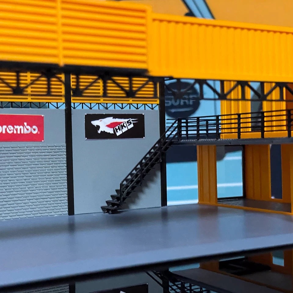 1/64 Diorama Car Garage Container Model Car Showroom Display Scene Model Gift - Image 2 of 4