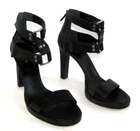 GUCCI Sandales talons 11 cm tout cuir noir 40.5 italien / NEUF & BOITE