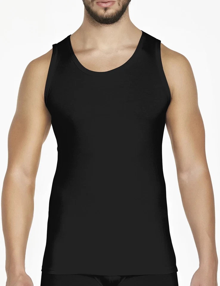 3 canotte spalla larga da uomo elasticizzato in cotone elastico Pierre Cardin