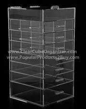 305Displays 7 drawers plus one w/lid Acrylic Cube Makeup Organizer