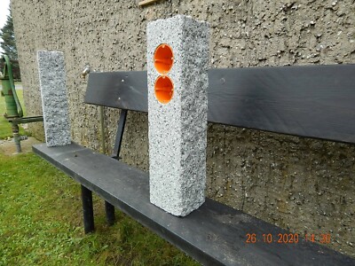 Gartensteckdose Granit Stele  Steckdosensäule zB für Lichterkette