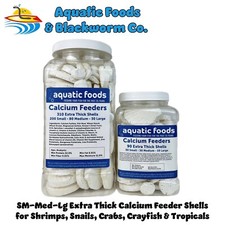 Small-Med-Lg Calcium Feeder Shells, Extra Thick for Shrimp, Snails, Tropicals