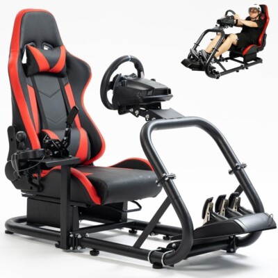 Supllueer G29 Sim Racing Cockpit&Seat Fit Fanatec Logitech G920 G923Thrustmaster