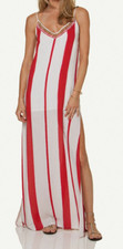 Vix Red Desert Vicky Long Maxi Dress sz S red / white $196.00