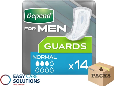 Depend Guards for Men, Medium Absorbency, Incontinence Pads for Men - 56 Guards