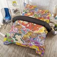 Best Cartoons Print Duvet Cover Set 4Pcs Duvet Cover Sheet 2 Pillowcases