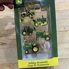 John Deere 5 Pc. Enesco Toy Tractor Holiday Ornament Set