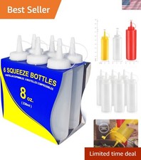 8 oz Clear Squeeze Bottle, Regular Mouth, Pack of 6