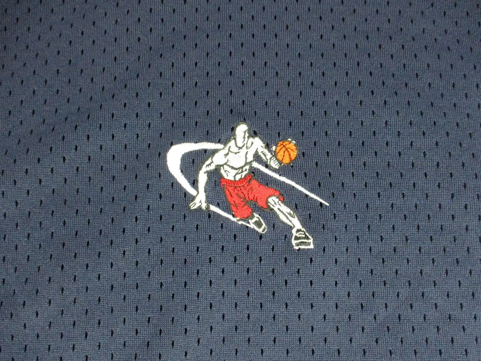 AND1 Basketball Jersey Mens Medium Navy Blue Red Sleeveless Mesh Vintage 90s - Image 3 of 4