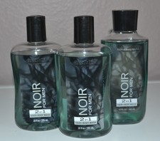 NEW Bath Body Works Lot of 3 NOIR Mens 2 in 1 Hair Body Wash 10 oz Each