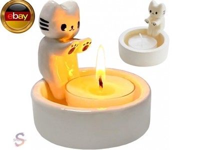 Katzen Kerzenhalter, Firmung Katze Deko Katzen Teelichthalter, Cat Candle