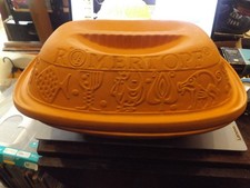 Vintage Romertopf 111  unglazed clay roasting dish made in West Germany