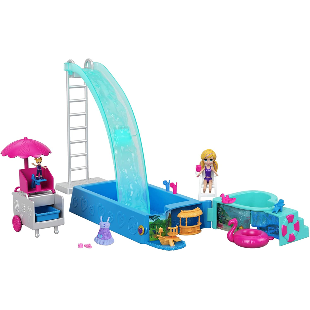 Polly Pocket FTP75 Splashtastic Pool Surprise Playset New (Box Damaged)