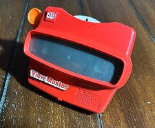 View-Master-3D Viewer-Classic Red 1 Reel A Plant Eating Dinosaurs Vintage-Works