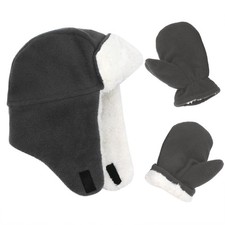 Sarfel Toddler Winter Hat Mittens Baby Boy Hats and 2-5T, Grey