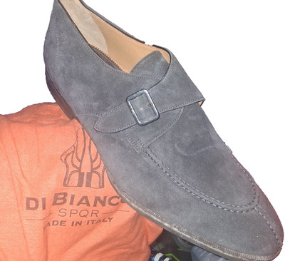 Di Bianco NWB Parma Suede Monk Strap Dress Shoes Size 44 US 11 In Blue