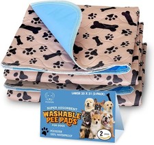 Super Absorbent Washable Pee Pads for Dogs Large 35 x 31 (2-Pack) Puppy Pads ...