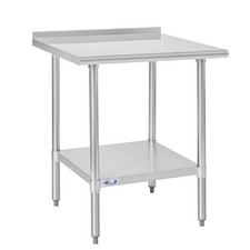 Stainless Steel Prep Table NSF Commercial Work Table with Backsplash and Unde...