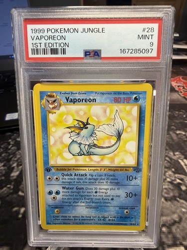 Vaporeon (1st Edition) graded PSA 9 for sale on eBay