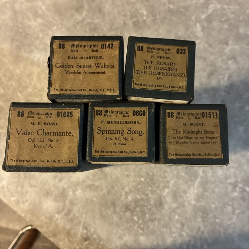 Melographic Player Piano Rolls For Player Piano - See Pics