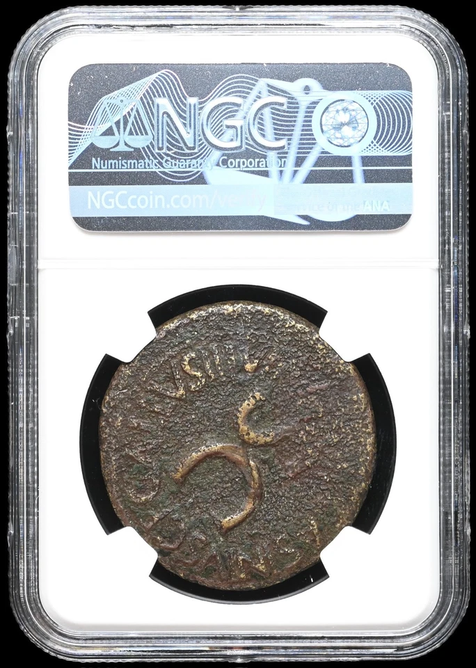 IMPERIO ROMANO. Augusto, 27 a.C. hasta AD 14. Æ Sestercio, NGC EN MUY BUEN ESTADO Foto 4 de 4