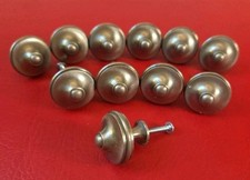 Lot of 11 Brushed Satin Nickel Round Knobs Pulls Drawers/Doors 1.25"D x1.25"T