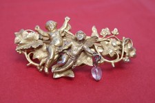 Kirks Folly Gold Tone Angel Cherub Hair Barrette Vintage
