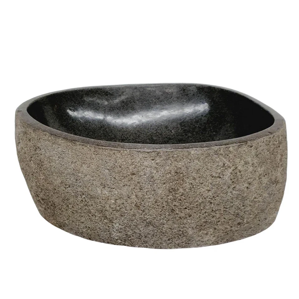 Vogeltränke aus Natur Flussstein  Wasserschale Ø25-27cm Winterfest 8-10kg - Bild 4 von 4