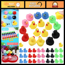 50 Pack Mini Rubber Ducky Bath Toys - Colorful Float Ducks for Parties, Games