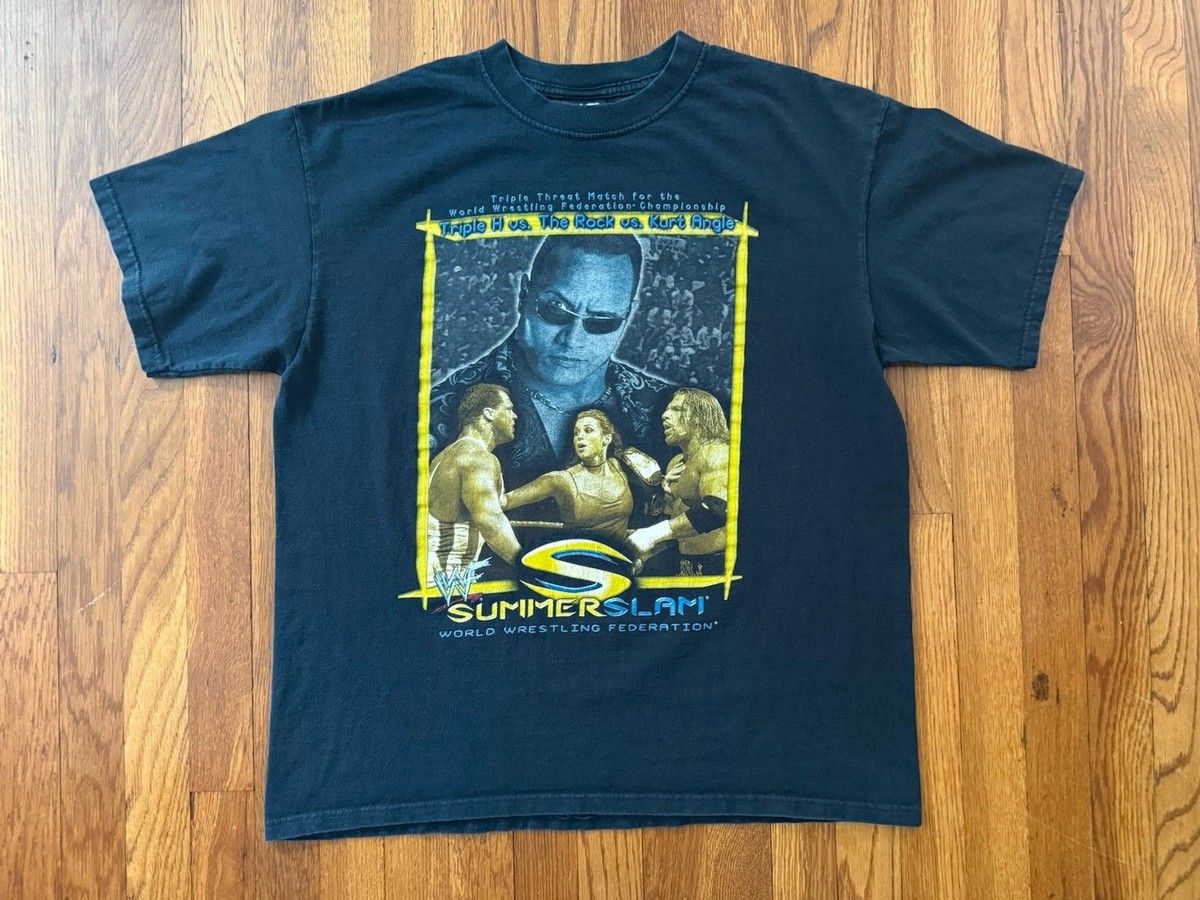 WWF 2000s プロレス Tシャツ 2000s WWF THE ROCK プロレスTシャツ 表記XL - 古着屋HamburgCafe