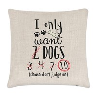 I Nur Want 2 Hunde Leinen Kissenbezug - Lustig Welpe