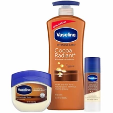 Vaseline Cocoa Radiant Lotion Bundle with Jelly Butter and Shimmer Stick Set