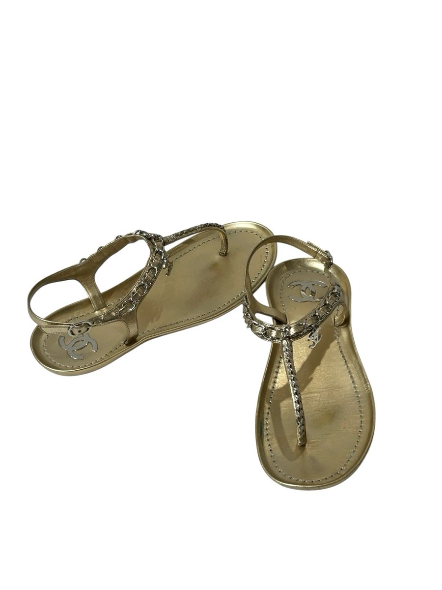 CHANEL Gold Sandals for Women for sale | eBay