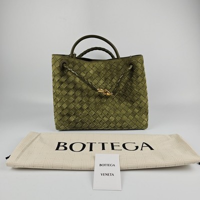 BOTTEGA VENETA Andiamo Medium $5700 Mud Suede Top Handle Bag New
