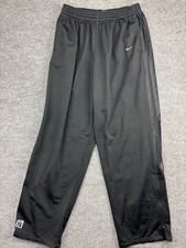 Nike Track Pants Men's L Black Basketball Pull On Drawstring Ankle Zip Pockets