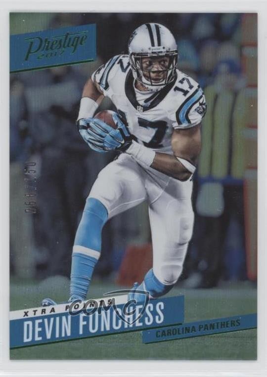 2017 Panini Prestige Xtra Points Green 66/150 Devin Funchess #143 02v3