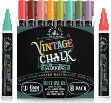 LANA  LUCA Liquid Chalk Markers for Blackboards - Wet Erase 6mm, Vintage