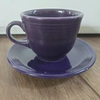 Homer Laughlin Fiestaware Purple Tea Cup & Saucer 2 Piece Set