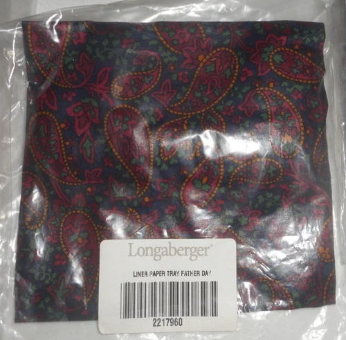 Longaberger Fathers Day Paisley Regular Flat Paper Tray Basket Liner #2217960