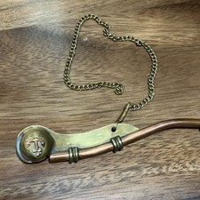 Vintage Copper & Brass Boatswain Whistle Necklace From Estate