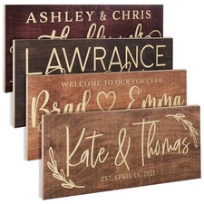 Personalized Wedding Sign, Custom Wood Family Established Sign w/Names & Date...