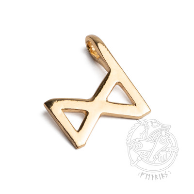 Rune DAGAZ Wikinger Anhänger Vergoldet Buchstabe D Symbol Schmuck NEU von Fenrir