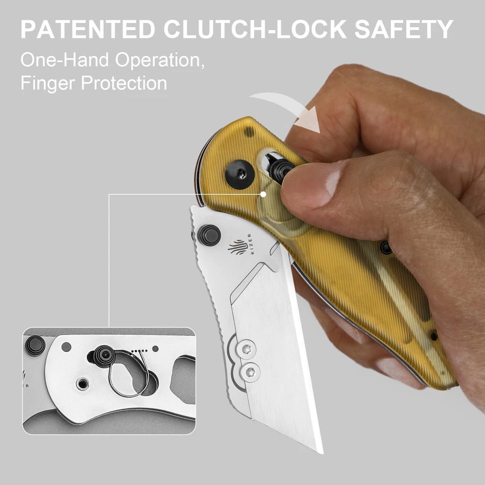 Cuchillo de Bolsillo Plegable Kizer Uti BEAR 1 Doble Tornillo Utilidad Mango PEI V3619JA4 Foto 3 de 4