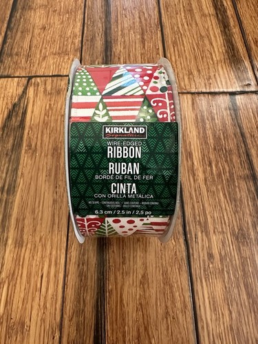 🔥NEW🔥 Kirkland Wire-Edged Ribbon 2.5" Wide 50 YD Modern Christmas Tree Ribbon - Picture 2 of 4