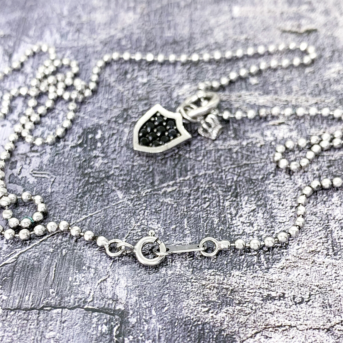 Justin Davis Shield Dog Tag Necklace SNJ163 Black Cz Stones Justin Davis Shield Dog Tag Necklace SNJ163 Black Cz Stones