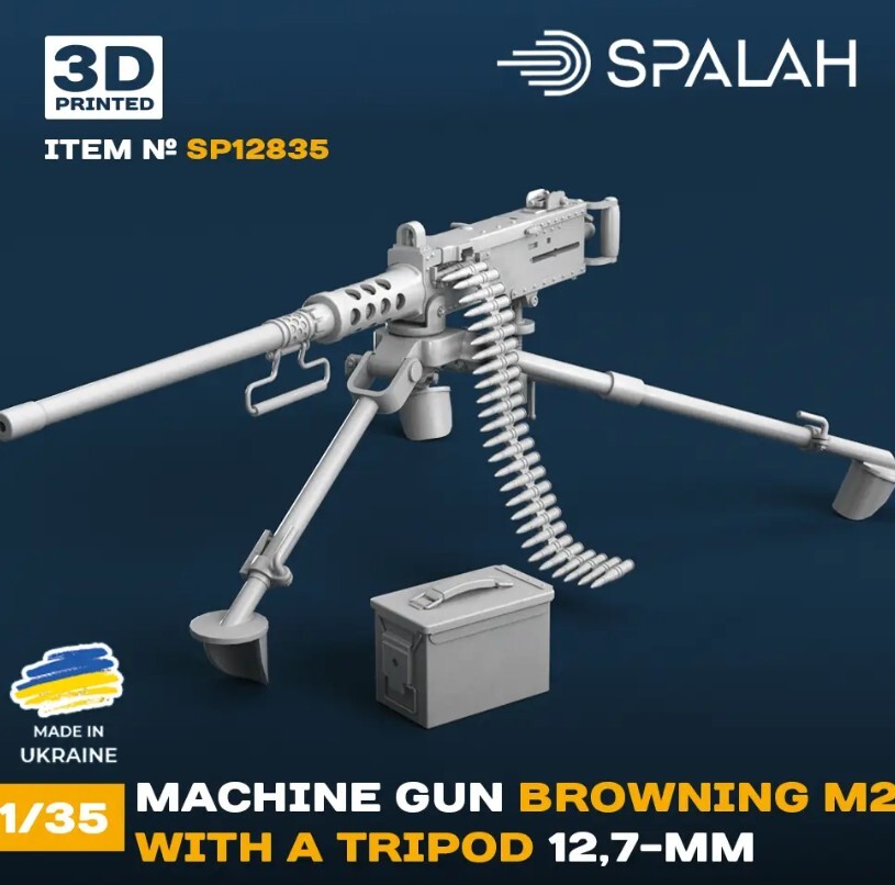 Machine gun caliber 12/7mm Browning M2 with tripod Scale model 1