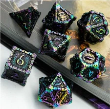 Dark Assassin Metal Dice Set Polyhedral RPG DnD Dungeons Dragons d20 AD&D