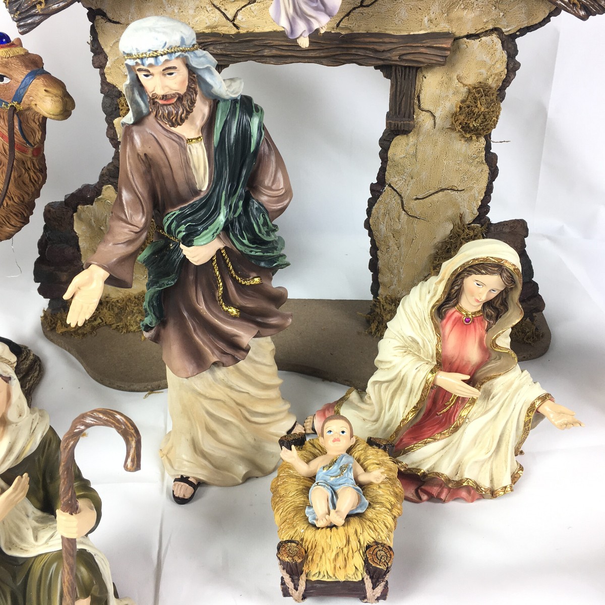 Kirkland Signature 13 Piece Hand Painted Ceramic Nativity Set for